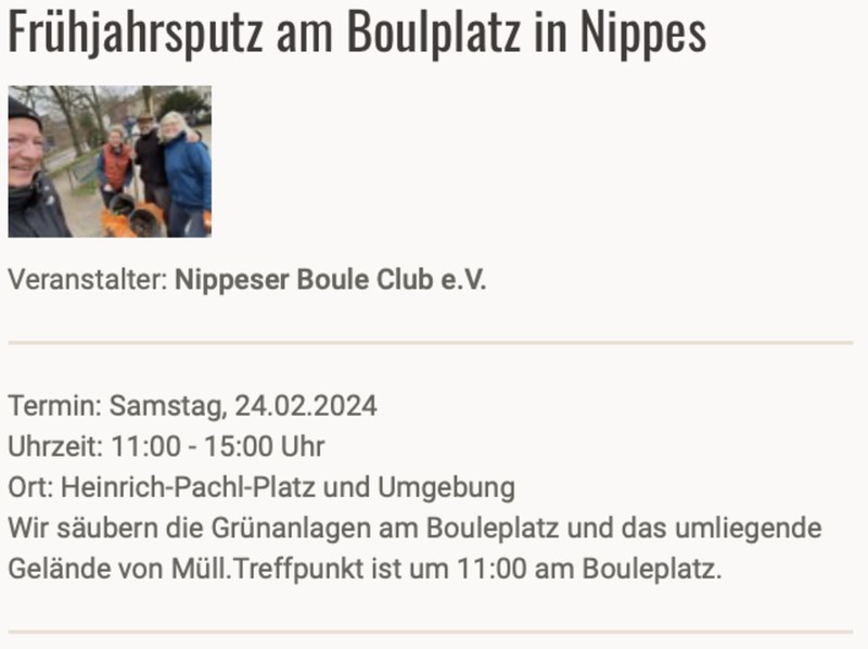 Großes Aufräumen aufm Pachl am 24. Februar – Kölle putzmunter