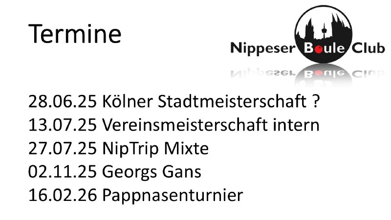 Termine zum Vormerken!