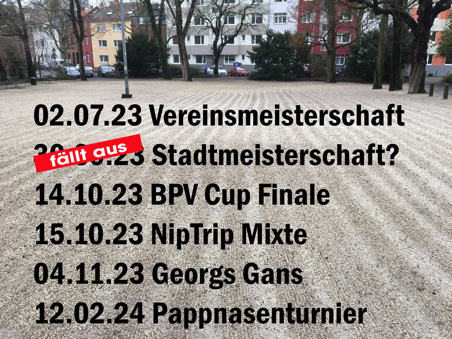 Termine zum Vormerken!
